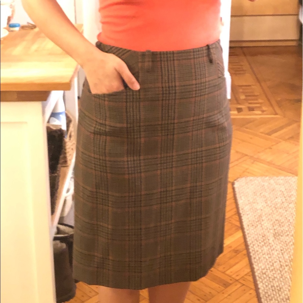 NWT Vintage Plaid Skirt - Avoca Handweave Ireland - Wool Tartan Pockets - M/15”